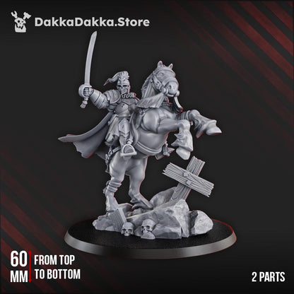 3D Printed Trench Commander on Horse by DakkaDakka Miniatures