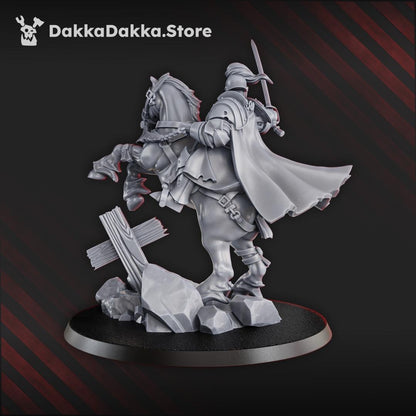 3D Printed Trench Commander on Horse by DakkaDakka Miniatures