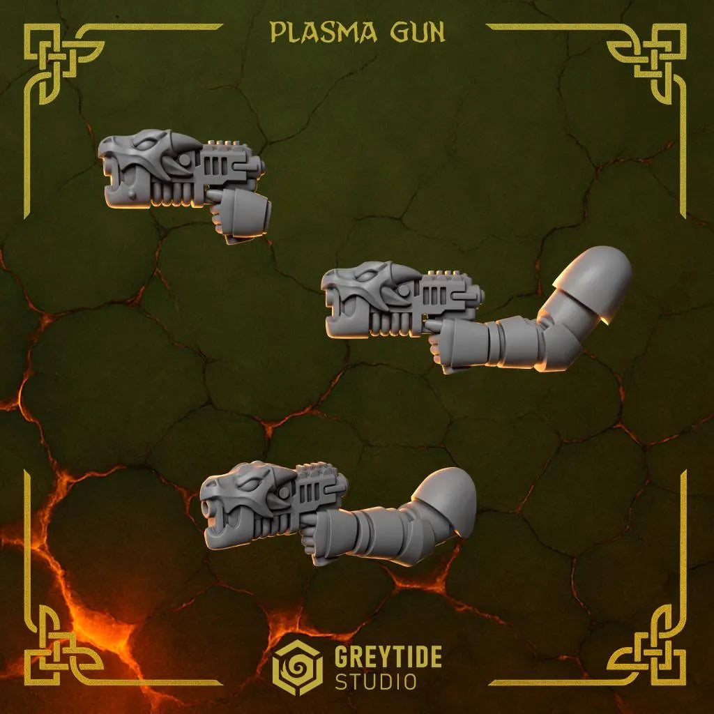 3d Printed Anvil Wardens Plasma Guns x6 by Greytide Studio