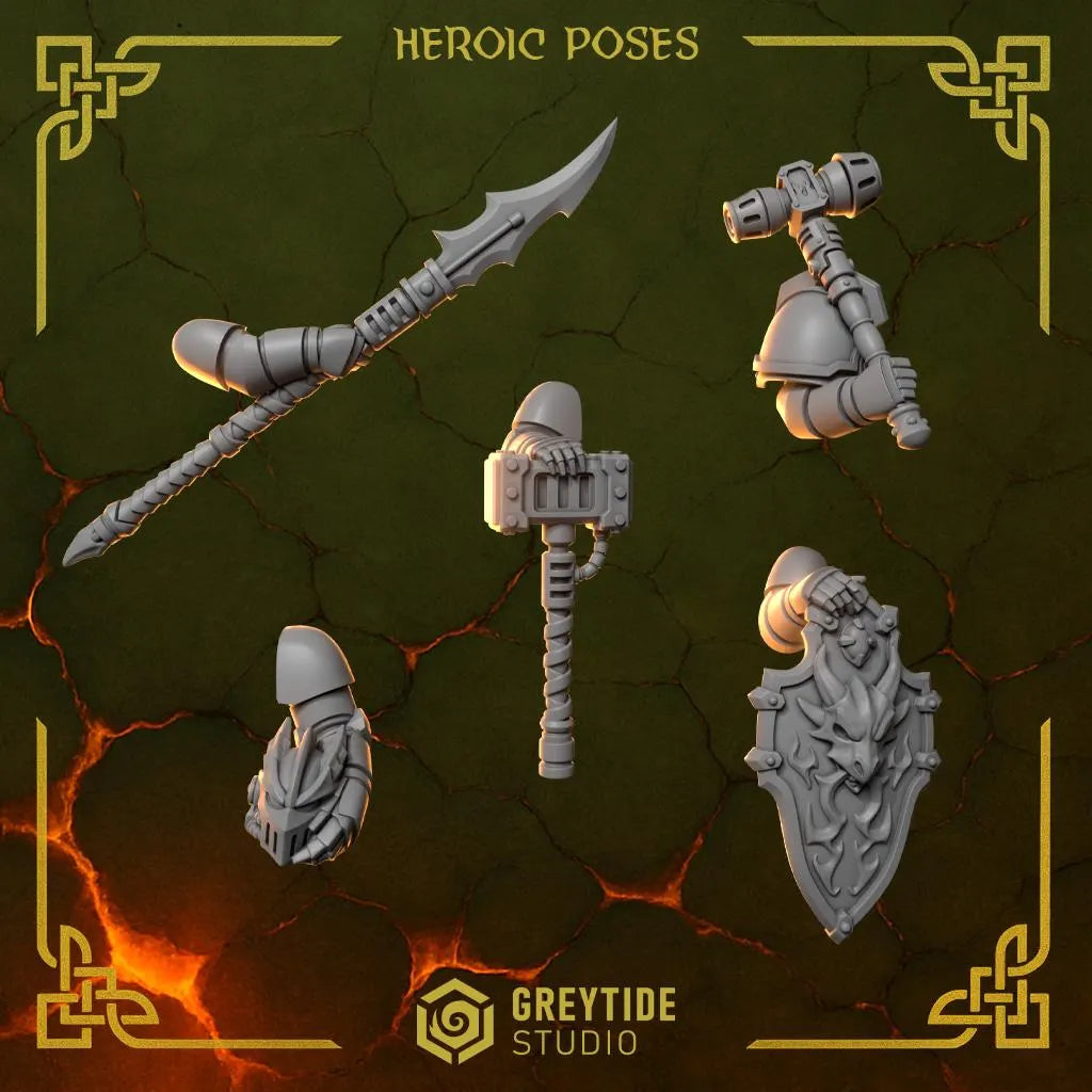 3d Printed Anvil Wardens Heroic Poses by Greytide Studio