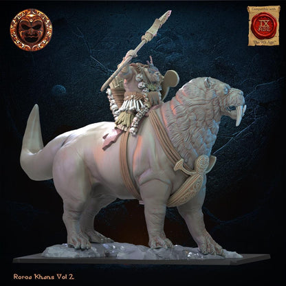 3D Printed Tusker Ariki on Bunyip Mount by Lost Kingdom Miniatures