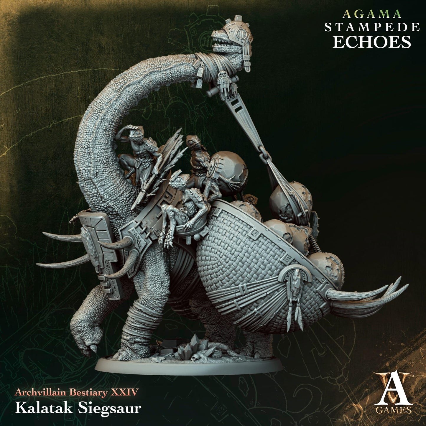 3D Printed Kalatak Siegsaur by Archvillain Games