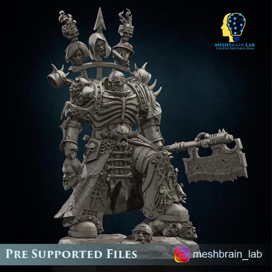 Doom Marine Executor Lord Resin Boss Miniature - Meshbrain Labs Miniatures alternate view 2