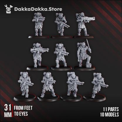 3D Printed Satellitum Mechguards Squad x10 by DakkaDakka Miniatures