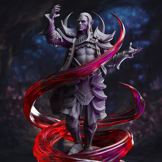 Drow Lunar Sorcerer Resin Miniature Figure product image