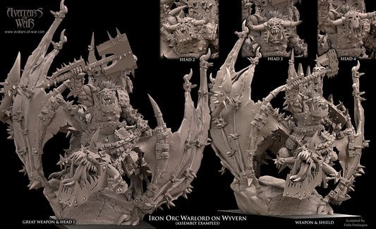 Iron Orc Warlord On Wyvern Resin Boss Miniature product image