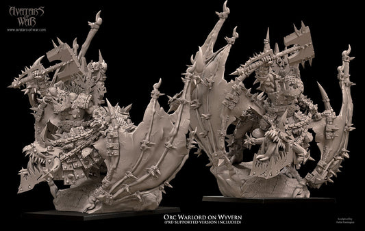 Iron Orc Warlord On Wyvern Resin Boss Miniature alternate view 2