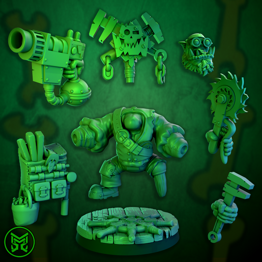 Pirate Ork Mekaniks Resin Miniature Figure alternate view 2