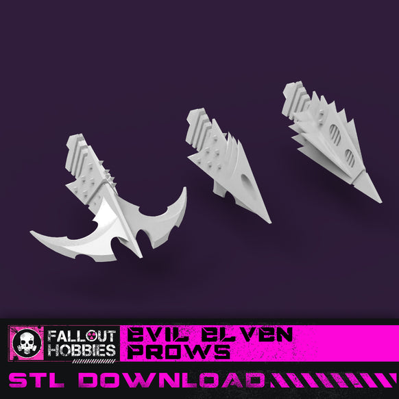 Evil Space Elf Prows STL File Download