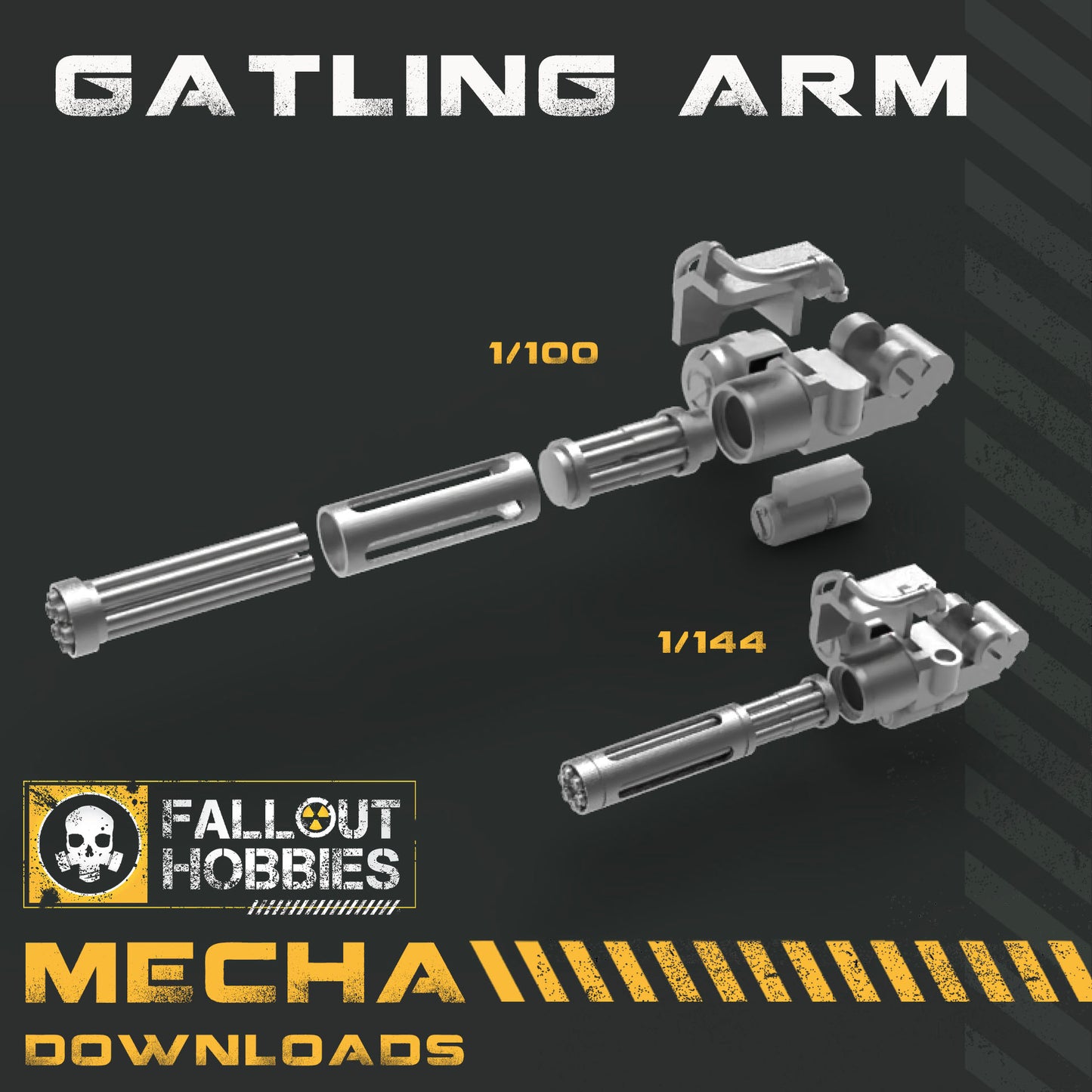Gatling Cannon Arm 3D STL File Download