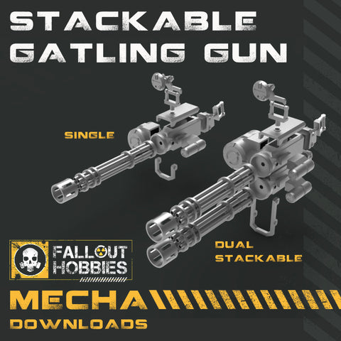 Stackable Gatling Cannon 3D STL File Download