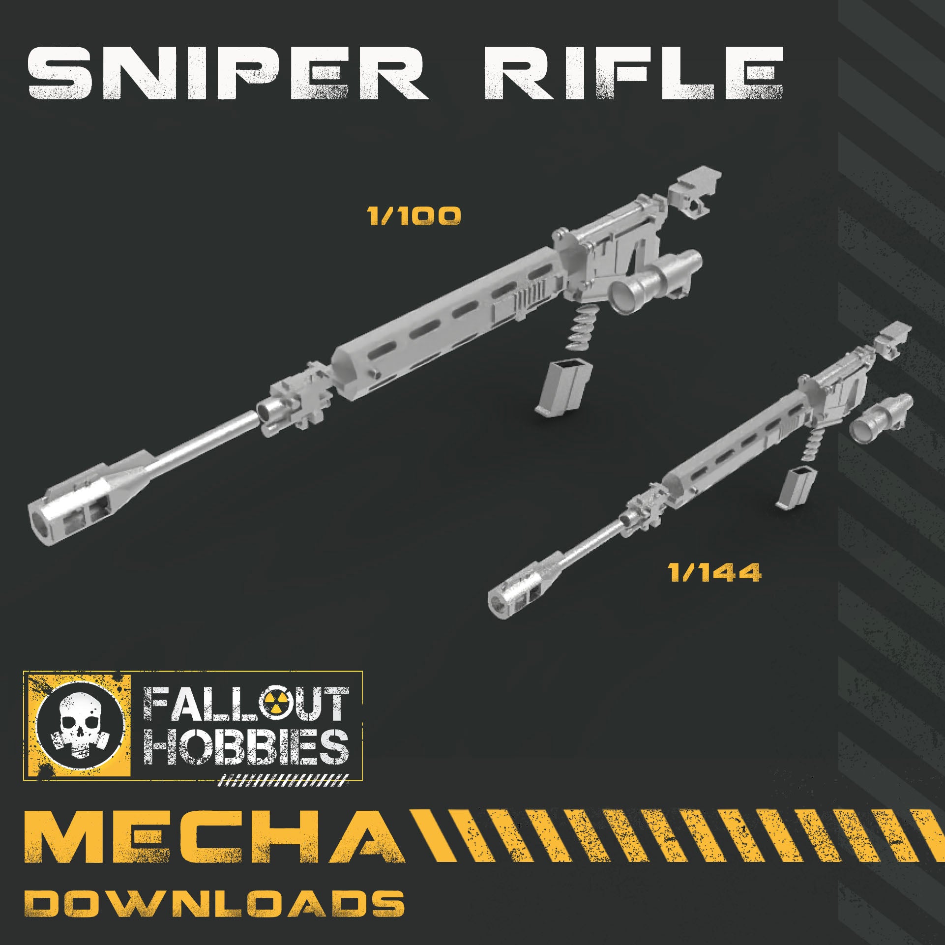 Mecha Rifle Mecha Sniper Rifle 3D STL File Download – Fallout Hobbies