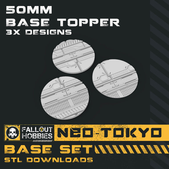 Neo-Tokyo Downloadable STL Base Collection