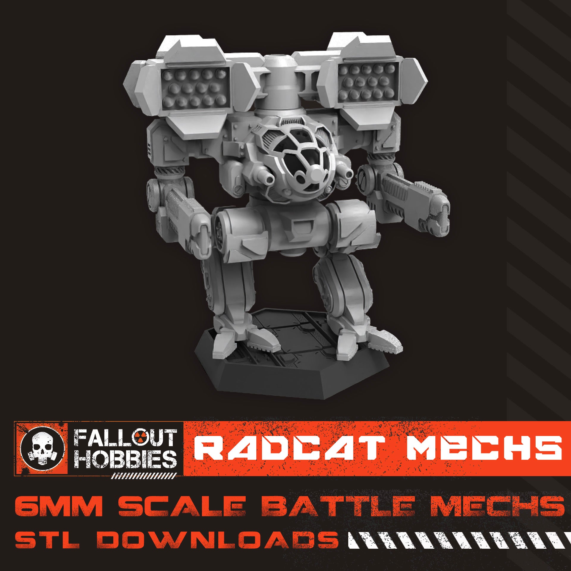 6mm Scale Radcat Battle Mechs Downloadable STL Set