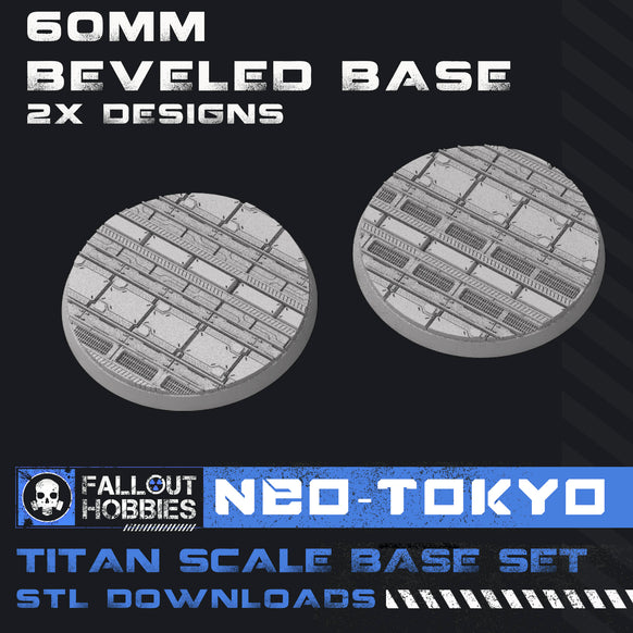Titan Scale Neo-Tokyo Downloadable STL Base Collection